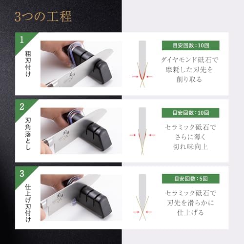 Kai Seki Magoroku Diamond and Ceramic Sharpener (AP-0308), Black/White, 141 * 51 * 55 mm (Length X WidthX Height)
