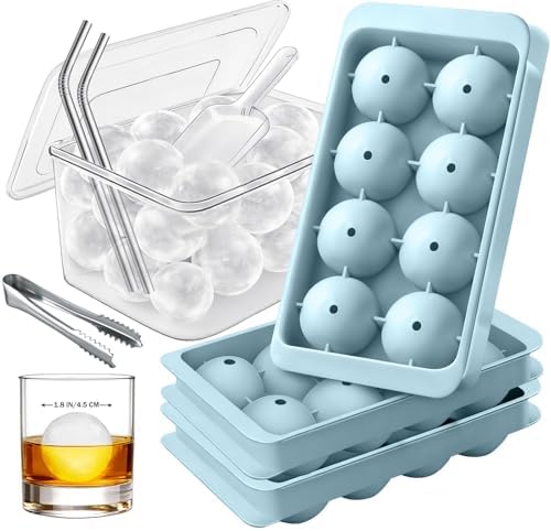 1.8in Large Ice Cube Molds - Big Round Plastic Ice Tray for Freezer