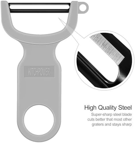 Original Vegetable Peeler, Potato Peelers for kitchen Carbon Steel Blade 3-Pack Grey/Blue/Black