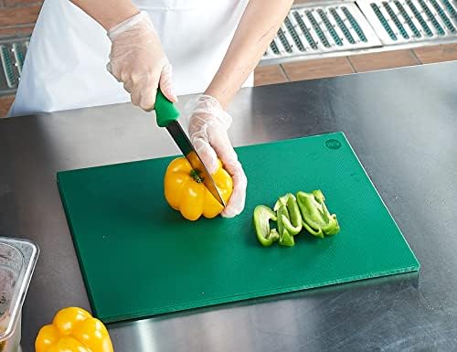 CURTA Cutting Boards for Kitchen, 18" x 12" x 0.5" Green Color Coded Plastic Chopping Board with Anti Slip Surface Dishwasher Safe