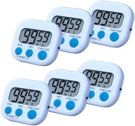 Digital Kitchen Timers, BESTWYA Electronic Timer (6, White)