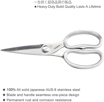TONMA Kitchen Scissors All Purpose, Made in Japan, Stainless Steel, TK-2