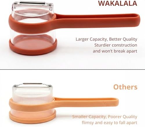 Vegetable Peeler with Container Set, 3 Piece Stainless Steel Fruit and Veggie Peelers with Skin Collector, Large and Small Storage Peelers for Kitchen