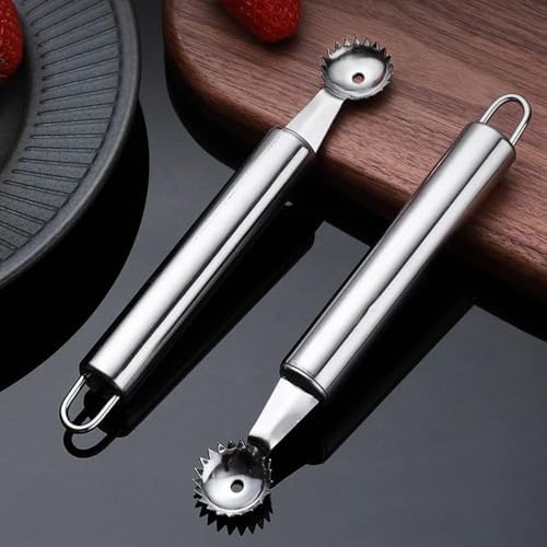 Stainless Steel Strawberry Huller and Tomato Stem Corer, Multi-Function Stainless Corer and Pitter Remover, Silver