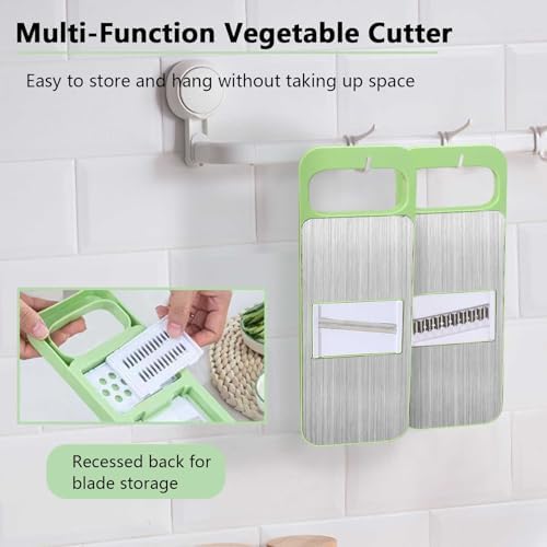 LELE LIFE 6 in 1 Mandoline Slicer for Kitchen, Multi Purpose Vegetable Slicer with Hand Guard for Cucumber Potato Slicer, Waffle Fry Cutter Julienne Slicer Veggie Slicer Grater