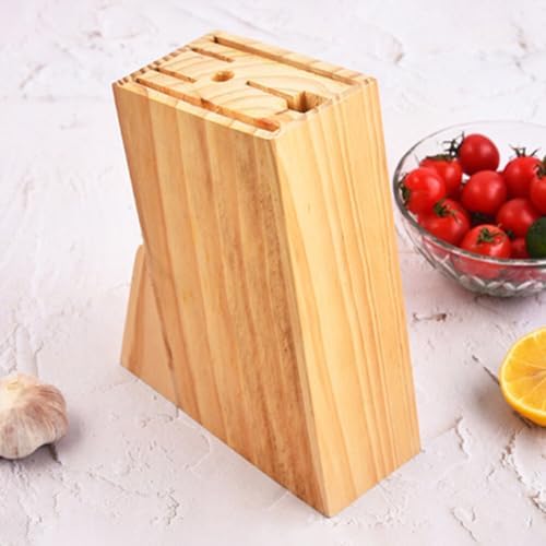 Wood Knife Block Kitchen Cutter Holder with Multiple Slots Countertop Cutter Storage Rack Kitchen Utensil Holder Decor for .87 X 5.82 X 2.48 in 1 piece