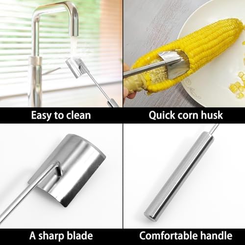 Corn Peeler For Corn On The Cob，Stainless Steel Corn Peeler, Corn on the Cob Remover, Fast and Safe, For Home Kitchens, Restaurants, Outdoor Dining (corn peeler-1PCS)
