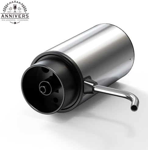 Electric Wine Decanter Automatic Wine Aerator Dispenser Pourer, USB-C Rechargeable Storage Base Stainless Steel Tube One-Touch Pump for All Btls, Aérateur Distributeur de Vin Électrique