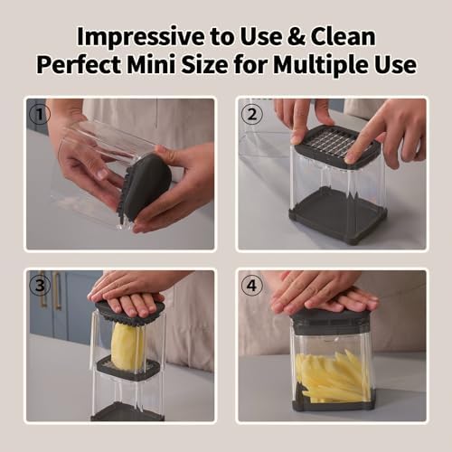French Fry Cutter, Solucky Potato Onion Cutter, Professional Homestyle Vegetable Chopper Dicer, Great for Potatoes Carrots Cucumbers Zucchini Peppers 3/8 inch Blade(Only 1 Blade)