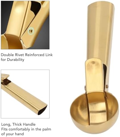 Ice Cream Scoop, Ice Cream Scooper Stainless Steel Ice Cream Ball Spoon for Fruit Frozen Yogurt Ice Cream Scoops gold ice cream scoop (Gold)
