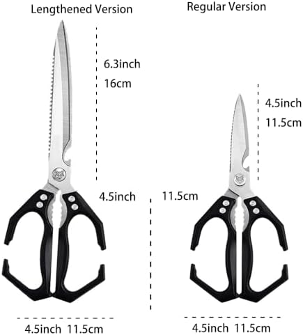 All Metal Kitchen Scissors for Food Heavy Duty Cooking Shears for Poultry Meat Sea Food Veagetable all Purpose Dishwasher Safe