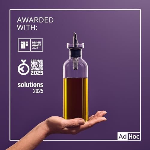AdHoc AromaPour, Clear Oil & Vinegar Dispenser, 10.1oz
