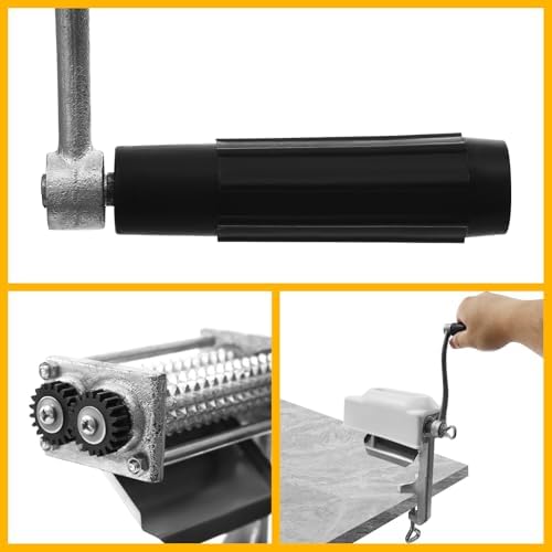 Cast Iron Meat Tenderizer Tool, Hand Crank Manual Meat Pounder for Steak, Chicken & Pork (4.5" Wide), Heavy Duty Desktop Clamp Design with Stainless Steel Rollers - Easy to Clean & Install