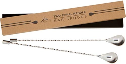 A Bar Above Bar Spoon Set, Spiral Handle Stainless Steel Mixing Spoons