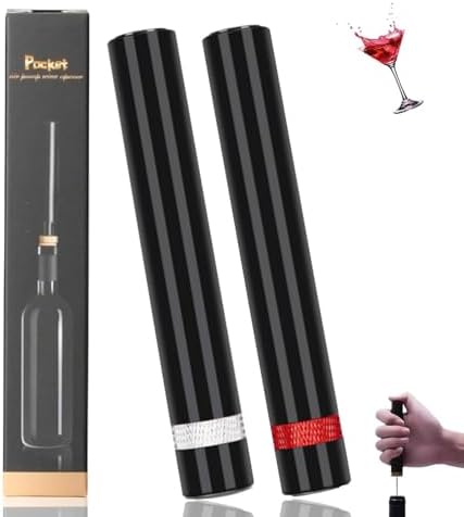 Aeropop Wine Opener, Aero pop Wine Opener, Travel Portable Pocket Air Pressure Pump Wine Openers, Needle Type Wines Bottle Openers for Home, Restaurant, Party (Silvery+Red)