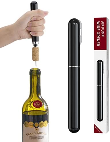 2-in-1 Air Pressure Wine Opener with Foil Cutter,Portable Wine Corkwscrew