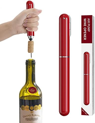 2-in-1 Air Pressure Wine Opener with Foil Cutter,Portable Wine Corkwscrew