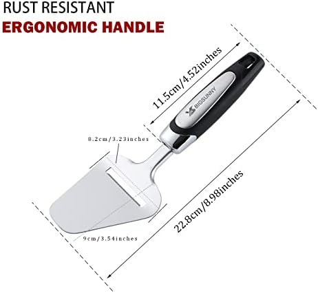 MSY BIGSUNNY Cheese Slicer, Heavy Duty Stainless Steel Cheese Plane Slicer Cheese Cutter with Non-slip Handle