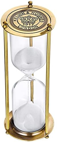 Large Sand Timer 60 Minute,Big Hourglass,Antique Brass Sand Clock,Antiguo Reloj De Arena 60 Minuto, Vintage Sand Watch 60 Min,Metal Unique Sandglass for Gifts Games Cooking Home Decoration