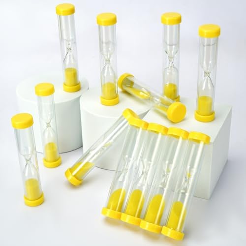 PROLOSO 40 Pcs 1 Minute Sand Timers Plastic Hourglass Sandglass Sand Clock Visual Timers for Kids Children School Class Prize