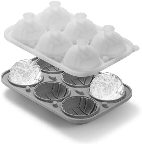 Nax Caki 3D Volleyball Ice Cube Tray, Large Volleyball Silicone Fun Shapes Whiskey Ice Mold with Funnel for Cocktails, Bourbon,Brandy, Whiskey Gifts for Men