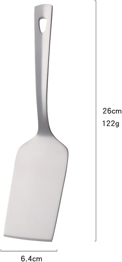 6 Pcs Silver Square End Turner, Stainless Steel Titanium Plated Solid Turner Spatula, Ergonomic Integral Forming Handle-Dishwasher Safe(10.2 inches/26cm)