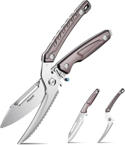 Huusk Heavy Duty Poultry Scissors - Kitchen Scissor for Food Brown