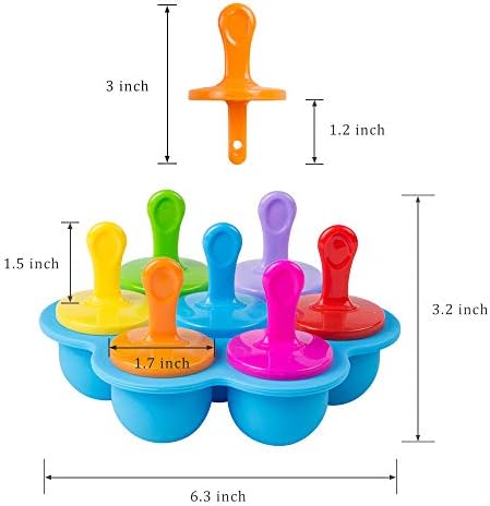 Webake Baby Food Freezer Trays with Lid, Silicone Ice Cube Popsicle Molds with 7 Ice Pop Sticks, Egg Bites Molds Set of 2 for Instant Pot Accessories 3,5,6 qt Pressure Cooker