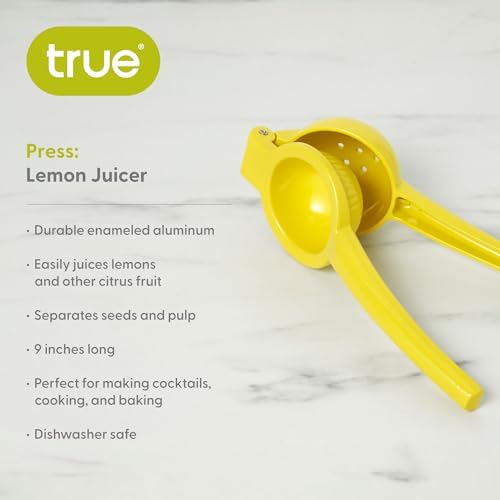 True Lemon Press, Handheld Juicer Squeezer, Citrus Juicer for Wedding, Birthday, Cocktail Parties, Kitchen Gadget, Home Bar, Set of 1, Yellow