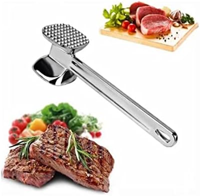 Meat Tenderizer Hammer, Aluminium Alloy Double Sided Manual Meat Mallet Food Hammer for Tenderizing Steak Beef Poultry