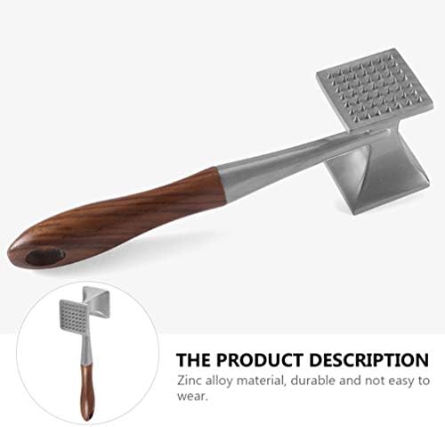 Dual Sided Meat Tenderizer Mallet Hammer with Wood Handle