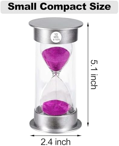 SuLiao Sand Timer, 10 Min Hourglass, Large Purple Sand Clock, Unbreakable Plastic for Kids, Games, Classroom, Kitchen, Decoration