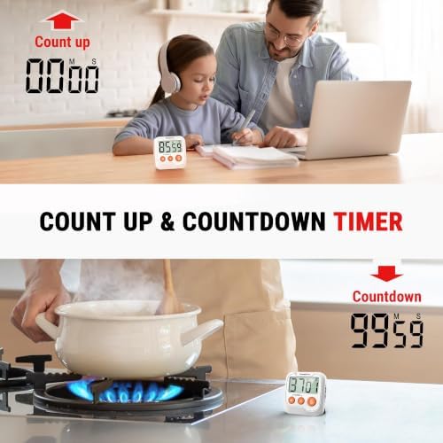 TempPro TM03 Digital Timer with 2 Alarm Volume & Strong Magnetic Back
