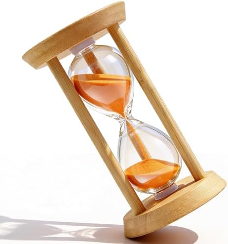 PROLOSO Wooden Hourglass Sand Timers 10 Minutes Large Bamboo Sand Clock 10 Min Glow in the Dark Sandglass for Kids Games Classroom Kitchen Decoration