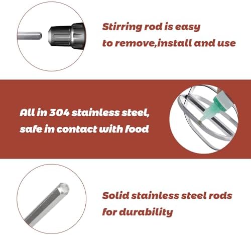 Hand Mixer Beaters used with Standard Hand Drill,Meat Chopper,Hamburger Chopper,Potato Masher,304 Stainless Steel Meat Whisk for Stirring Eggs,Chocolate,Butter,Patties and Cream