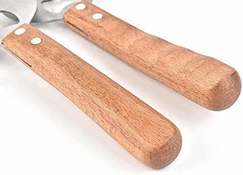 Meat Shredding Claws Stainless Steel BBQ Shredder Claws Fork Meat Shredder Splitter with Long Wooden Handle Bottle Opener for Pork Chicken Beef