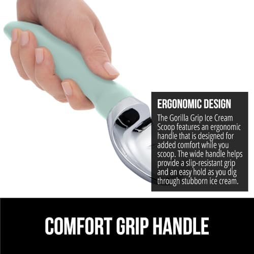 GORILLA GRIP® Heavy Duty Ice Cream Scoop, Professional Scooper, Mint
