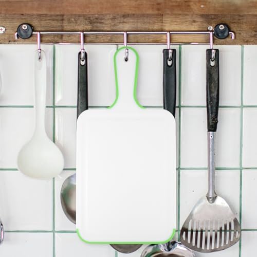 Cutting Board Plastic Chopping Board with Easy Grip Handle for Meat Veggies Fruits Kitchen White