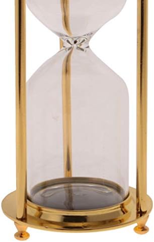 Retro Metal Sandglass Empty Hourglass Sand Timer Without Sand for Home Office Decoration (Gold - S)