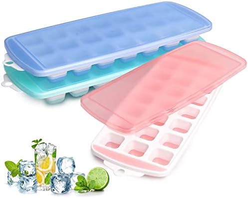 Small Ice Cube Trays with Lid,Mini Ice Cube Trays for Freezer 3 Pack