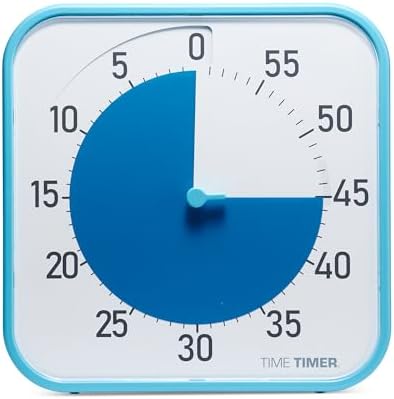 Time Timer Original 12" Visual Countdown Timer – Large 60-Minute Silent Classroom Visual Timer for SEL, Emotional Regulation, Focus, Calm Transitions, ADHD, Autism – (Blue & White)