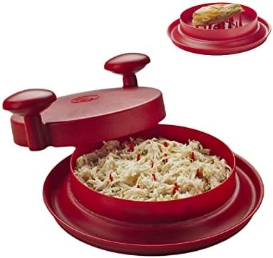 FusionBrands ShredMachine, Red -The Quick, Easy to Use Alternative to Bear Claws Meat Shredder for Pulled Pork, Beef, Chicken, & More - BPA Free Hand Shredder with Easy to Grip Handles, Non-Skid Base