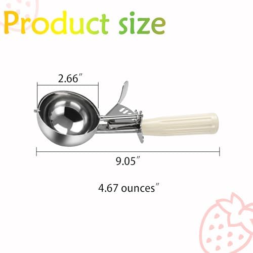 4.67oz Ice Cream Scoop with Trigger, 18/8 Stainless Steel