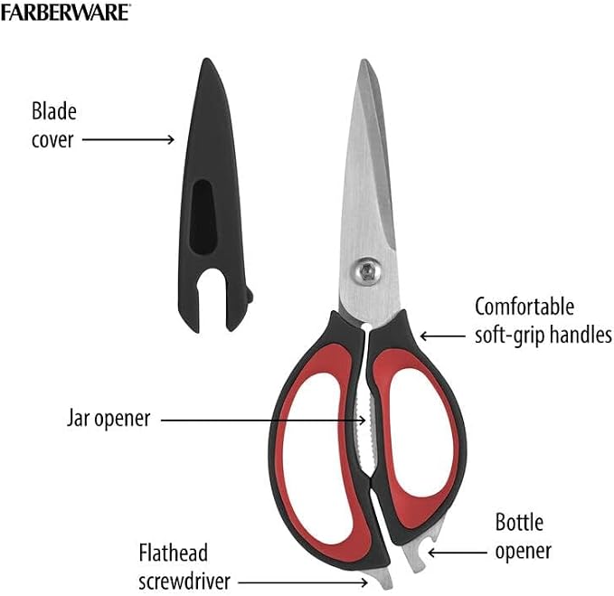 Farberware 4-In-1 Kitchen Shears - Red, 2-Piece