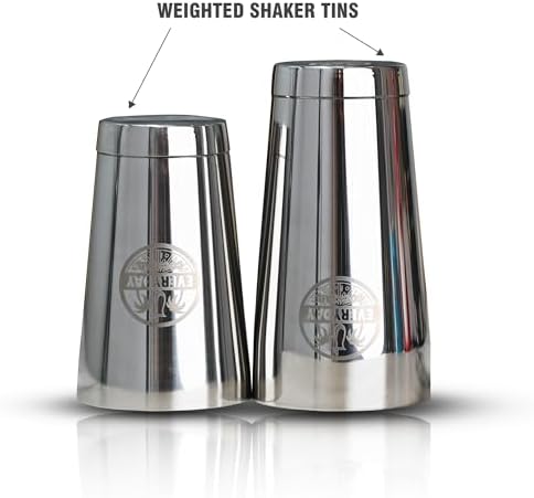 Premium 18 oz Stainless Steel Cocktail Shaker Set by EVERYDAY COCKTAIL