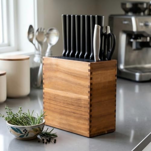 Universal Knife Block XL Knife Block Without Knives Acacia Wood Natural