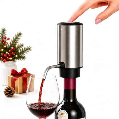 Rechargeable Electric Wine Aerator & Decanter, CorporateGiftPro Wine Pourer Spout, Automatic Wine Dispenser, Wine Accessory Gift for Wine Lovers (Stainless Steel)