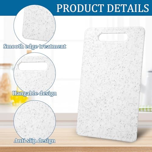 cobee 6 Pcs Small Cutting Board for Kitchen, 6" x 10", Plastic Cutting Boards Set with Easy Grip Handle Mini Cutting Board Mat Set, Dishwasher Safe, Cutting Mat Pad for Food Fruits Prep (White)