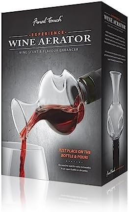 Final Touch Experience Glass Wine Aerator for Wine Bottles, Mouth-Blown