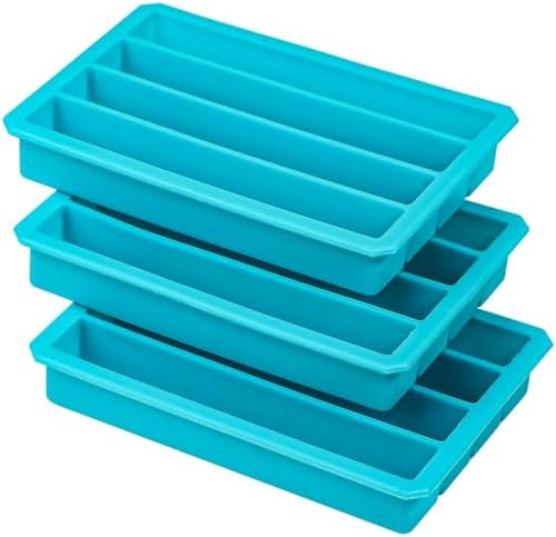 Webake Silicone Ice Cube Trays for Water Bottles Ice Cube Mold 12 Cavity, Easy Release Long Ice Cube Sticks For Bottled Beverage, Soda, Sport Drinks, Burritos Egg, Pack of 3